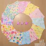 3枚セット⭐︎ ガーゼとタオルのミニハンカチ  リボン①