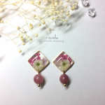 春日和〜❀〜天然石ルビー  ノンホールピアス