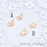 【再販】小さなハートのキレイめイヤリング/ピアス(ゴールド)