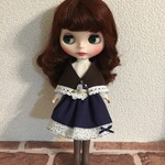 22センチドール ワンピース&ショール ネイビー