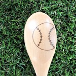 野球ボール柄　木製スプーン　名入れも致します（>∀<）