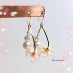 🌸フラワーフープピアス／イヤリング ピンク