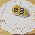 まんまる3連ブローチ  お花