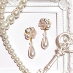 春♡フラワーパールピアス(イヤリング)