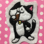コーヒ牛乳とねこのワッペン