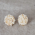 白紫陽花のピアス