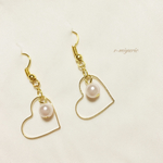 新作❤️シンプルハートパールピアス&イヤリング