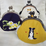 ■送料無料■ がま口ミニポーチ【手刺繍】