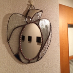 miroir de pomme◯ステンドグラスの大人カワイイ林檎のミラー