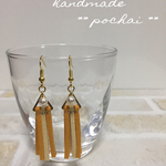パールとミニタッセルのピアス*イエロー△*