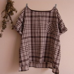 CHECK シャツ *ブラウン*　size FREE