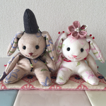 おまもりうさちゃん・ひなまつりver/オーガニックコットン/ ハンドペイント