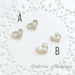 【再販】小さなハートのキレイめイヤリング/ピアス(シルバー)