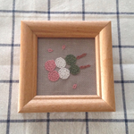 スイーツ刺繍のミニ額＊三色団子ふたっつ