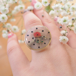 薔薇のシースルードットリング