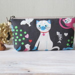 blue...様ご注文品　猫のポーチ　通帳ケース