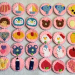 フェルトの絵合わせセット4㎝☆水色縁40絵柄80枚(送料込