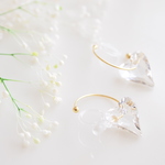"for you"　バレンタイン♡スワロフスキーハート　miniフープ樹脂ノンホールイヤリング　