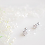【sale】" foryou"　mini　ジルコニア　一粒　樹脂ノンホールイヤリング　4mmシルバー