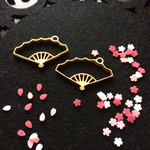 扇子のレジン枠と桜と花びらパーツセット