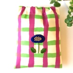 【再販】パール OHANA刺繍 バネポーチ  チェック