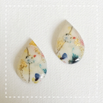 水彩ドロップピアス✧₊⁎e ハンドメイド