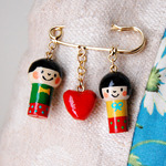 【＊m＊様ご予約品】＊恋する♥男のコ♥女の子♥ピンブローチ＊