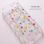 ふわふわカスミソウの押し花iphoneケース