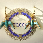 【再販✖️4】vintage ヴィンテージ bird  青い鳥のゆらゆらピアス blue #チェコビーズ 