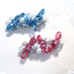 キラキラリボンバレッタ☆ブルー☆ 入学式、卒業式にどうですかo(^-^)o