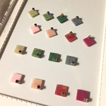 スクエア◇■タイル×ビジューピアス☆樹脂ピアス☆