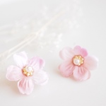 "for you" 桜♡花びら 樹脂ノンホールイヤリング　