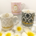 イニシャル入りマグカップ ☆マグカップ☆ダマスク柄