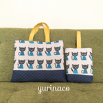 ネコネコ絵本バッグ&上履き入れ