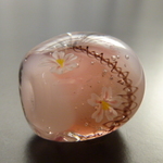 ピンク系　桜の花のとんぼ玉