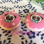＊パグ柄のマカロンストラップ＊（ラッピング対応）