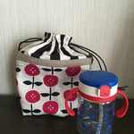 【SALE】マグマグポーチ 北欧風花柄 ピンク ペットボトルケース