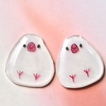 白文鳥のころころピアス/イヤリング