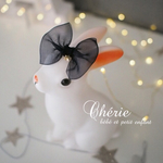 【ネイビー】星のチャームのシフォンリボンクリップ♡