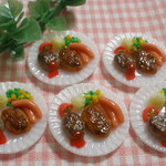 ハンバーグ＆チキン☆プレート　樹脂粘土　ミニチュアフード