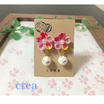 再販×5☆ゆらゆら唐草ビーズピアス（ピンク）