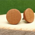 屋久杉の円形ピアス