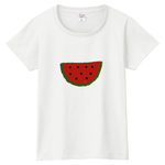 スイカTシャツ レディースTシャツ 白・黒・グレー S・M・Lサイズ