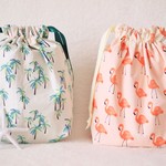 【kana様専用】flamingoes,ヤシの木の巾着袋【送料無料】