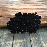 【P様ご予約品】革花のバレッタ  金具6cm(黒花芯つき) ブラック
