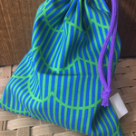巾着(なみストライプ 青)