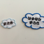 【ワッペン】くも★お名前ワッペンセット★小10枚 or 大5枚セット★名入れ★入学準備★きらりぼん★可愛い★刺しゅう
