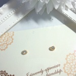 《再販×3》一粒♡極小♡3㎜チェコ産crystalクリスタルビジュー×樹脂ピアス