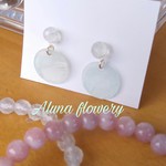 天然石プレナイトのピアス　早春の芽吹き