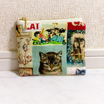 シックなオールシーズン猫 レトロミニポーチ